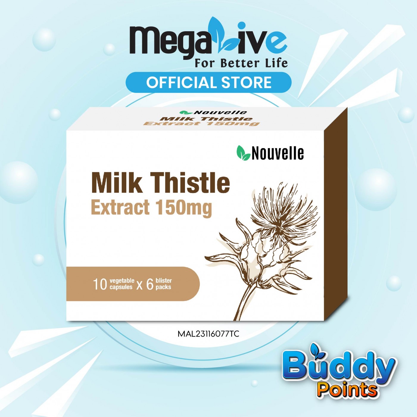 Nouvelle Milk Thistle Extract 150MG (6x10's blisters)